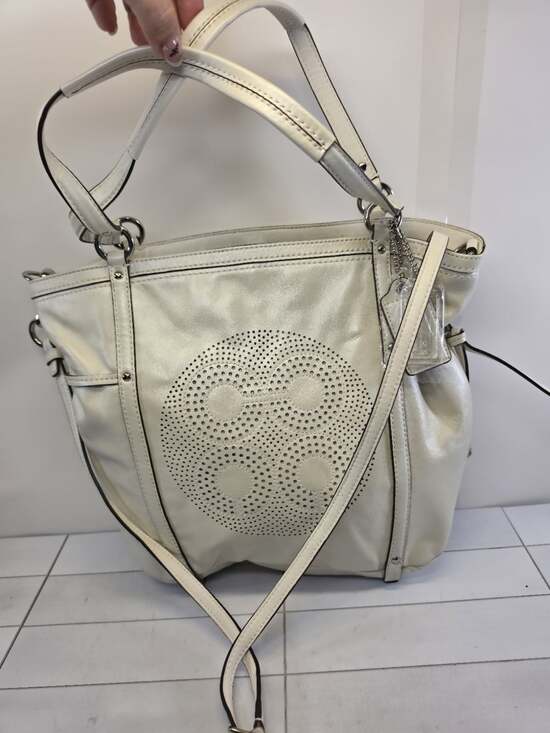 Coach Handbags - Coach Audrey Andie perforated Satchel Tote 19566 Creme Ivory Leather